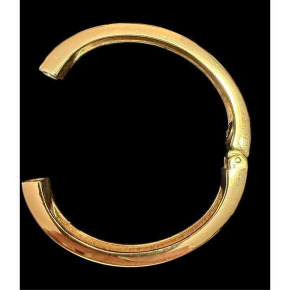 Art Deco Vintage Hinged Bangle Bracelet With Pave’ Set Rhinestones Vintage - Picture 7 of 9